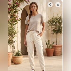 bobi Cream Drawstring Joggers